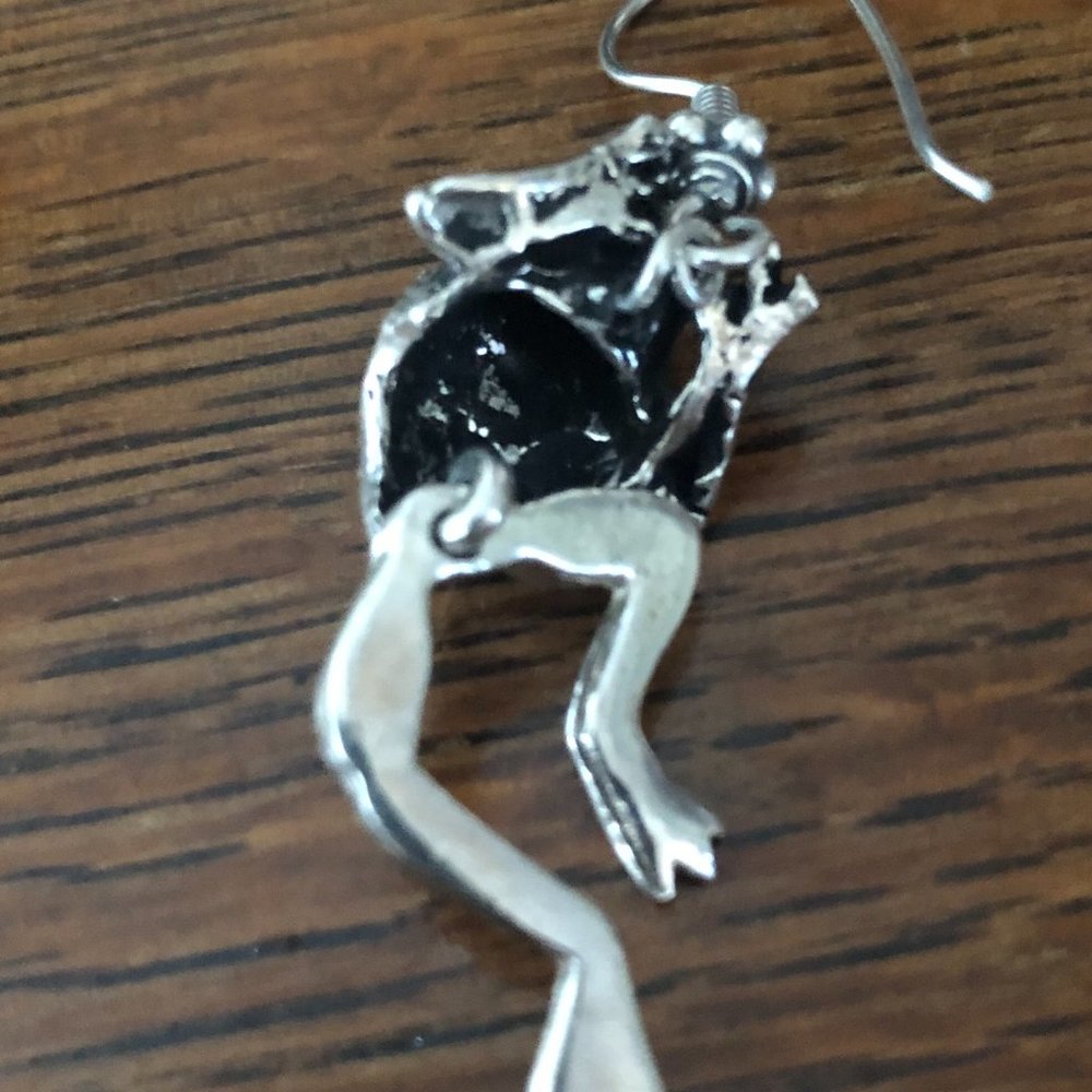 $64 Estate Sterling Silver Earrings Marked MEX 925 TS-100 - Picture 4 of 5